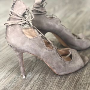 Vince Camuto lace up open toe heel